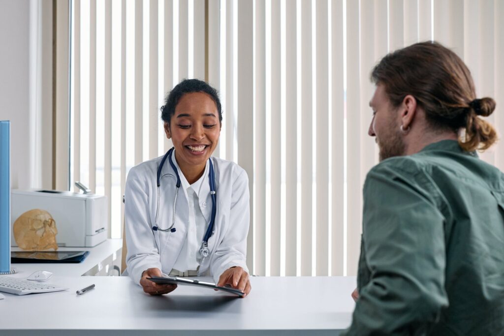 male patient and doctor