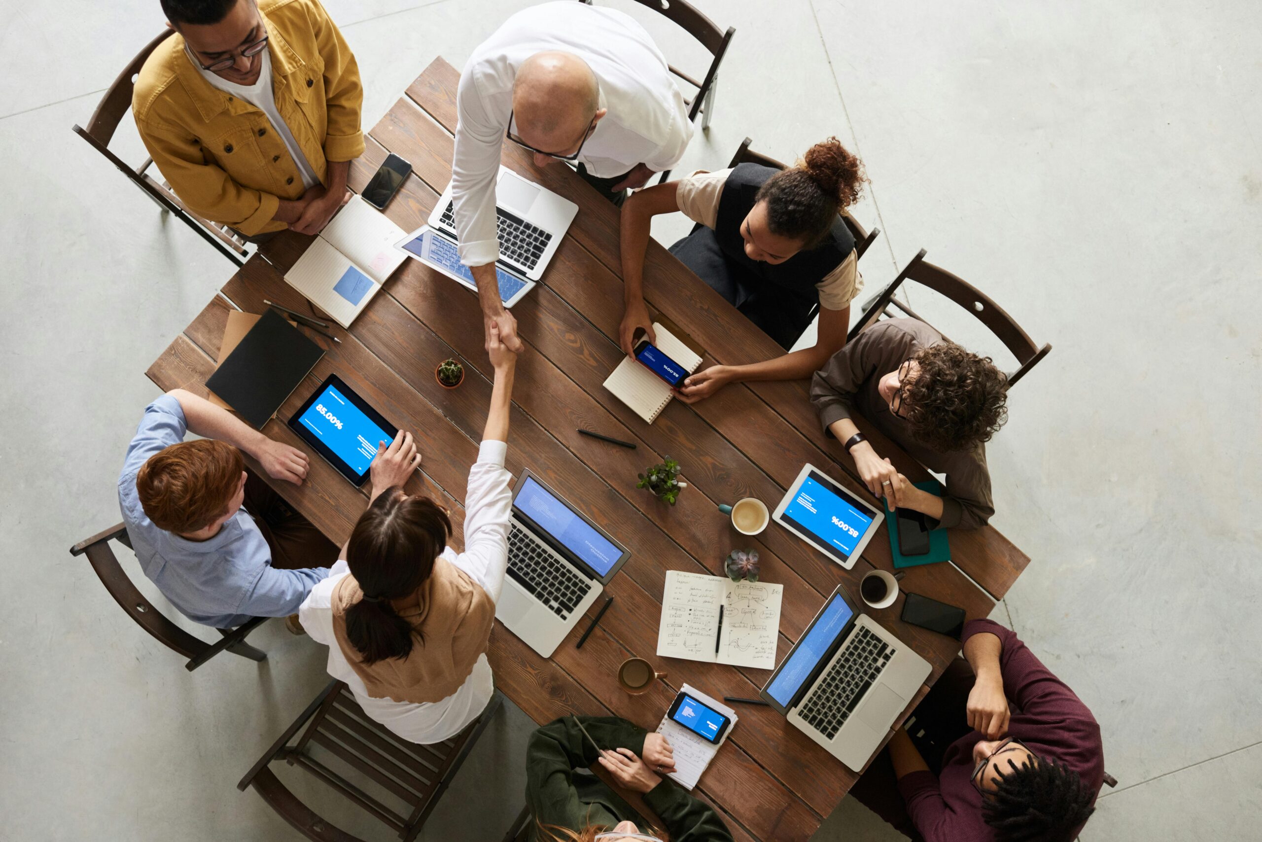 team of people at table